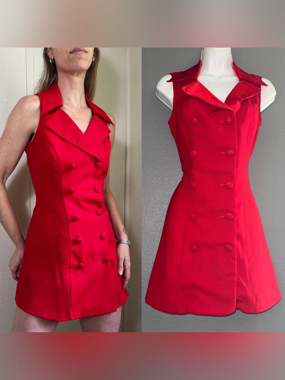 Vintage R Wear Rampage Red Sleeveless Mini Party Sexy Dress Women’s XS 3